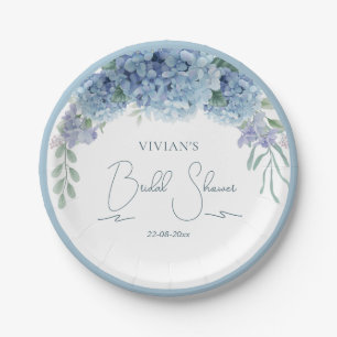 Elegante Stof Blauw Bloemboeket Papieren Bordje