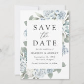Elegante Stof Bloem QR Code Bruiloft Save The Date (Voorkant)
