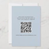 Elegante Stof Bloem QR Code Bruiloft Save The Date (Achterkant)