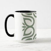 Elegante Stof Groen Monogram Script Mok (Links)