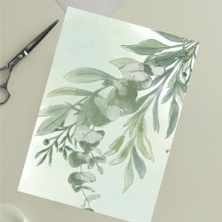 Elegante Stof Groen Script Klassieke Bruiloftsborr Kaart