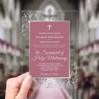 Elegante Stof Roze Sierlijke Zilveren Katholieke T