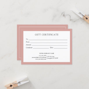 Elegante Stof Roze Zakelijk Cadeau Certificaat Log