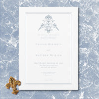 Elegante Stofblauwe Chinoiserie Cherub Trouwdag