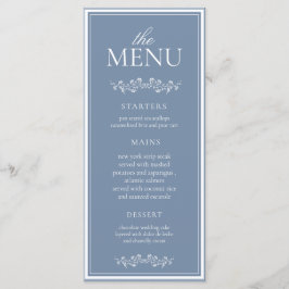 Elegante Stofblauwe Klassieke Trouw  Menu