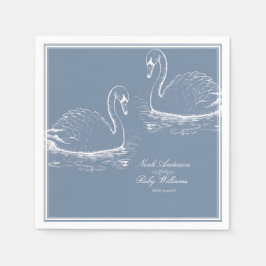 Elegante Stofblauwe Klassieke Trouw Servet