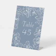 Elegante Stofblauwe Lelie Huwelijk Tafel Nummer Ka
