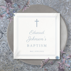 Elegante Stofblauwe Rand Doop Servet
