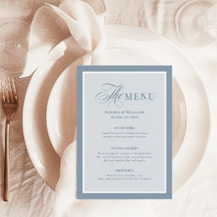 Elegante Stofblauwe Rand Klassiek Luxe Menu