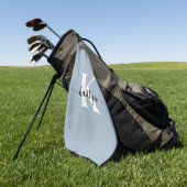 Elegante Stofblauwe Script Monogram Golfhanddoek (Groen)