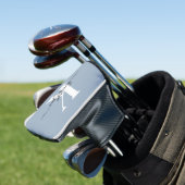 Elegante Stofblauwe Script Monogram Golfheadcover (Insitu)