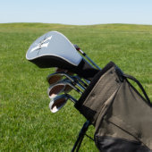 Elegante Stofblauwe Script Monogram Golfheadcover (Insitu)