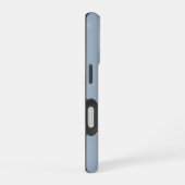 Elegante Stofblauwe Script Monogram iPhone 16 Hoesje (Rechterkant)