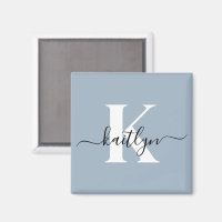 Elegante Stofblauwe Script Monogram