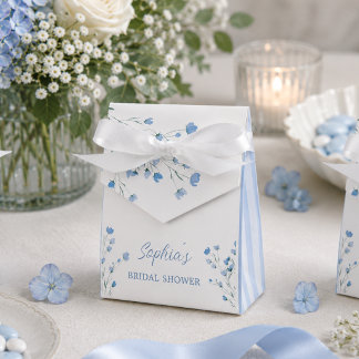 Elegante Stofblauwe Strik Coquette Bruidsfeest Bedankdoosjes