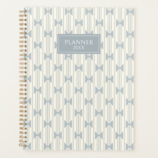 Elegante Stofblauwe Vlinderdas Ticking Streep Planner