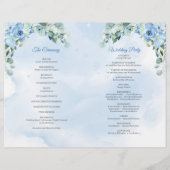 Elegante stoffig blauwe aquarel bloemmotief eucaly (Achterkant)