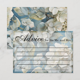 Elegante stoffige blauw blauwgroen ivoor florale h notitiekaartje