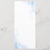 Elegante stoffige blauw ivoor Roos bloemen bruilof Menu (Achterkant)