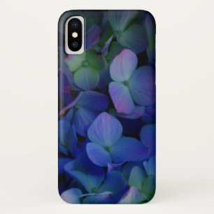 Elegante stoffige blauw paarse bloemen iPhone x hoesje