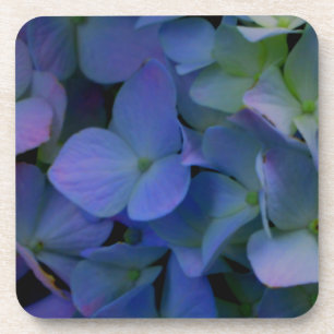 Elegante stoffige blauw paarse bloemen drankjes onderzetter