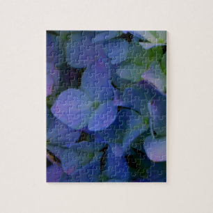 Elegante stoffige blauw paarse bloemen legpuzzel