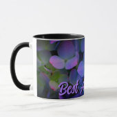 Elegante stoffige blauw paarse bloemen mok (Links)