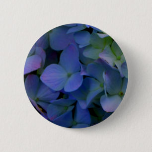 Elegante stoffige blauw paarse bloemen ronde button 5,7 cm