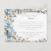 Elegante stoffige blauwe hortensia's informatiekaartje (Voorkant)