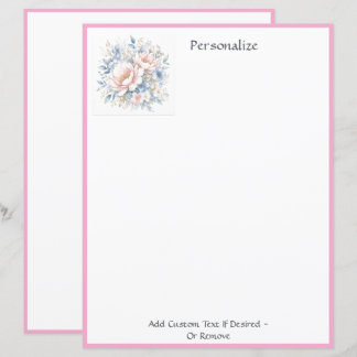 Elegante stoffige blauwe roze bloemboeket personal