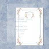 Elegante stoffige blauwe Wildflower Crest Achtergr Kaart