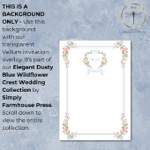 Elegante stoffige blauwe Wildflower Crest Achtergr Kaart