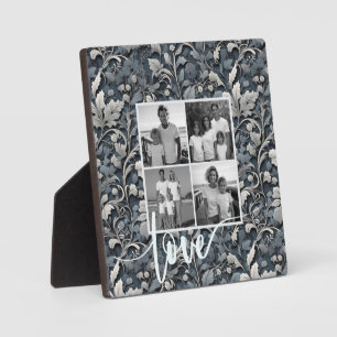 Elegante stoffige blauwe zilveren witte grijze blo fotoplaat