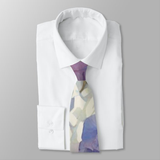 Elegante stoffige paarse blauwe waterverf hortensi stropdas (Gebonden)