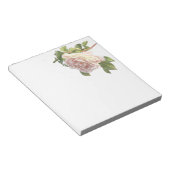 Elegante stoffige perzikkleurige oranje witte bloe notitieblok (Schuin)