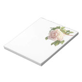 Elegante stoffige perzikkleurige oranje witte bloe notitieblok (Gedraaid)