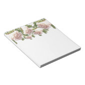 Elegante stoffige perzikkleurige oranje witte bloe notitieblok (Schuin)