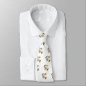 Elegante stoffige perzikkleurige oranje witte bloe stropdas (Gebonden)