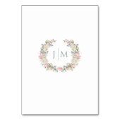 Elegante stoffige Roos Bloemen Trouwtafel Nummers Kaart (Achterkant)