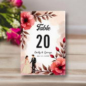 Elegante stoffige Roos bruid en bruidegom bloemenb Kaart