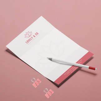 Elegante stoffige roos & ivoor salon schoonheid briefhoofd