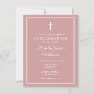 Elegante stoffige roze roze bevestigingsuitnodigin briefkaart