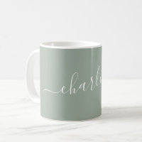 Elegante stoffige salie script moderne naam gepers