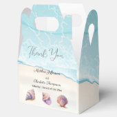 Elegante strand bruiloft zeeschelpen parels nautis bedankdoosjes (Geopend)