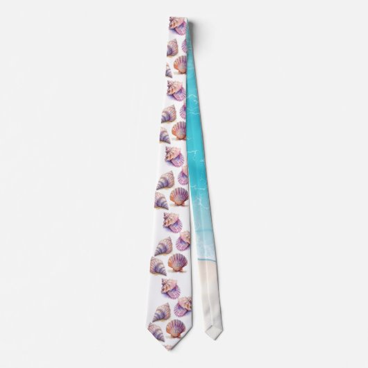 Elegante strand bruiloft zeeschelpen parels nautis stropdas (Voorkant)