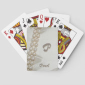 Elegante Strand van Parels Monogram en Naam Pokerkaarten (Achterkant)