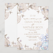 Elegante strandhuwelijk in Oceaanstijl Kaart (Voorkant / Achterkant)