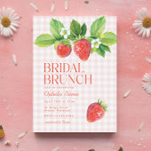 Elegante Strawberry Pink Vrijgezellenfeest Brunch Kaart