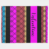 Elegante strepen Pattern Romantische Boho Valentij Fleece Deken (Voorkant (Horizontaal))