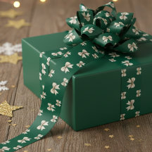 Elegante strik emeraldgroen en wit patroon holid